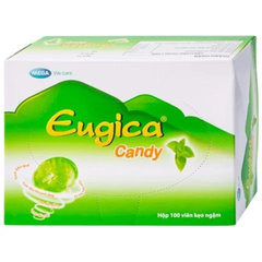 Kẹo ngậm thảo dược Eugica Candy MEGA We care giảm ho, đau rát họng hộp 100 viên