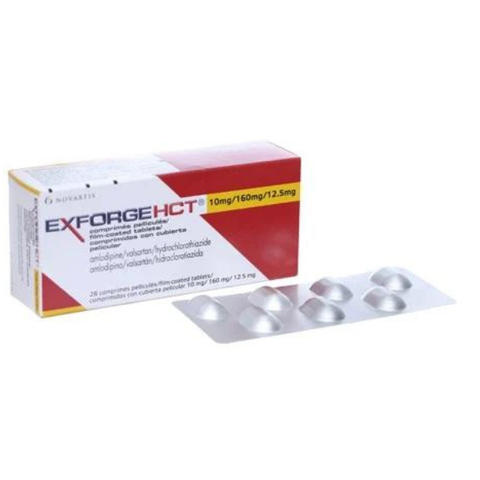 Exforge HCT 10mg/160mg/12.5mg trị tăng huyết áp (4 vỉ x 7 viên)