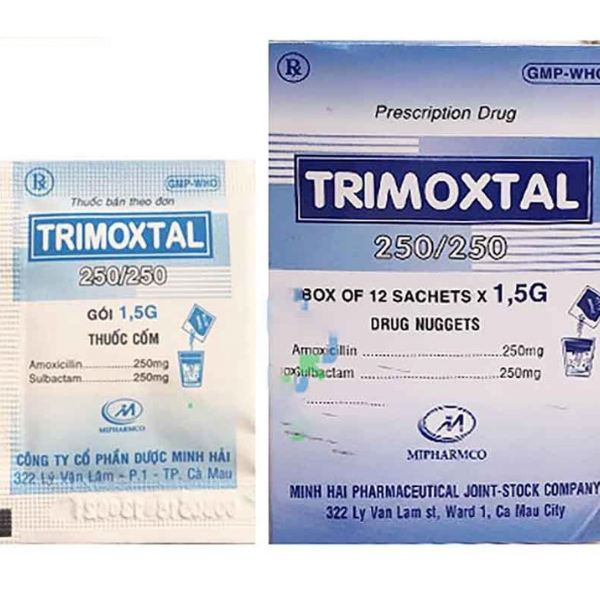Trimoxtal 250/250mg hộp 12 gói