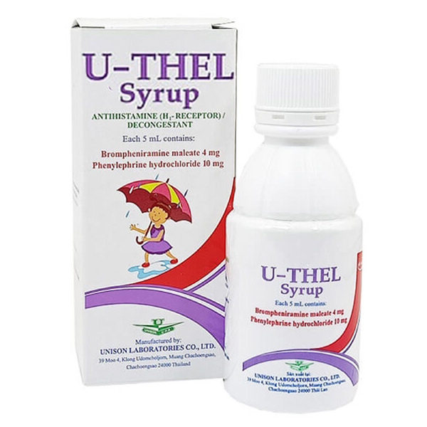 Siro U-Thel giảm triệu chứng bệnh lý hô hấp chai 60ml