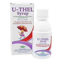 Siro U-Thel giảm triệu chứng bệnh lý hô hấp chai 60ml