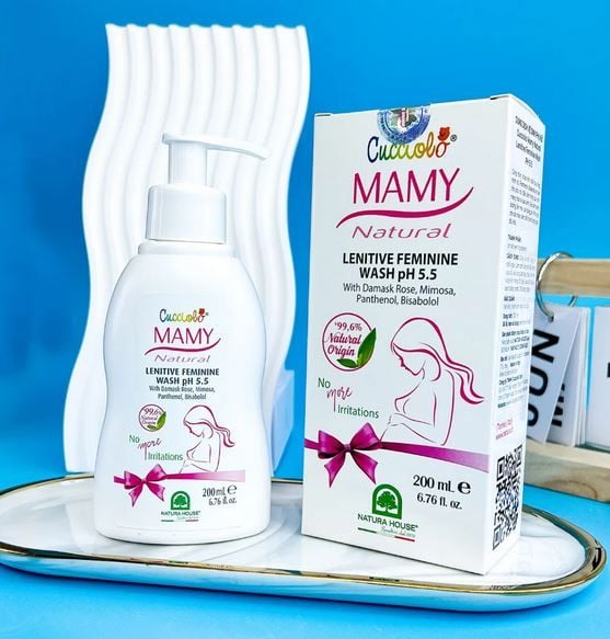 Dung dịch vệ sinh phụ nữ Cucciolo Mamy Natural Lenitive Feminine Wash pH 5.5 hộp 1 chai 200ml