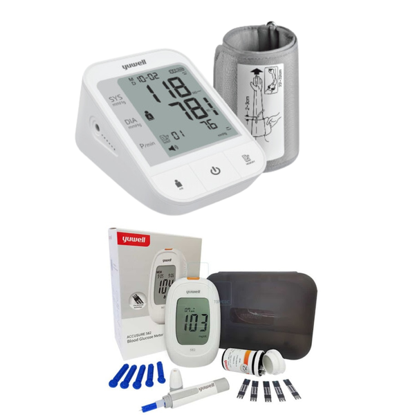Combo máy đo huyết áp và thử đường huyết Yuwell thế hệ mới