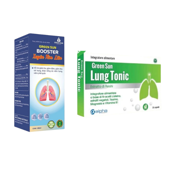 Combo viên uống bổ phổi Lung tonic và siro xuyên tâm liên giảm ho, long đàm, bổ phế