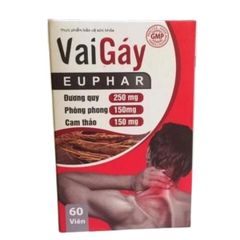 Vai Gáy Euphar hỗ trợ mạnh gân cốt vai gáy hộp 60 viên
