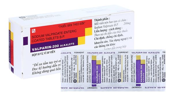Valparin 200mg Alkalets trị động kinh  hộp 100 viên