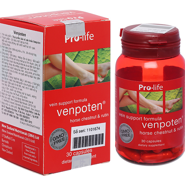 Venpoten hỗ trợ điều trị suy giãn tĩnh mạch hộp 30 viên
