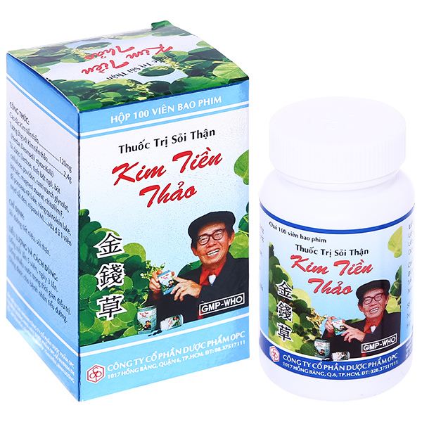 Viên bao phim Kim Tiền Thảo OPC trị sỏi thận, sỏi mật chai 100 viên