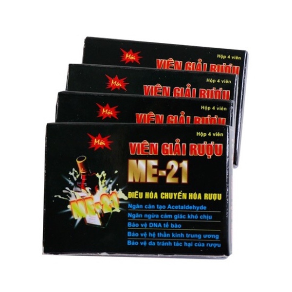 Viên Giải Rượu ME-21 hỗ trợ giảm cảm giác khó chịu do rượu hộp 4 viên