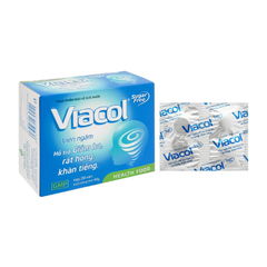 Viên ngậm Viacol không đường hỗ trợ giảm ho, đau rát họng hộp 20 viên