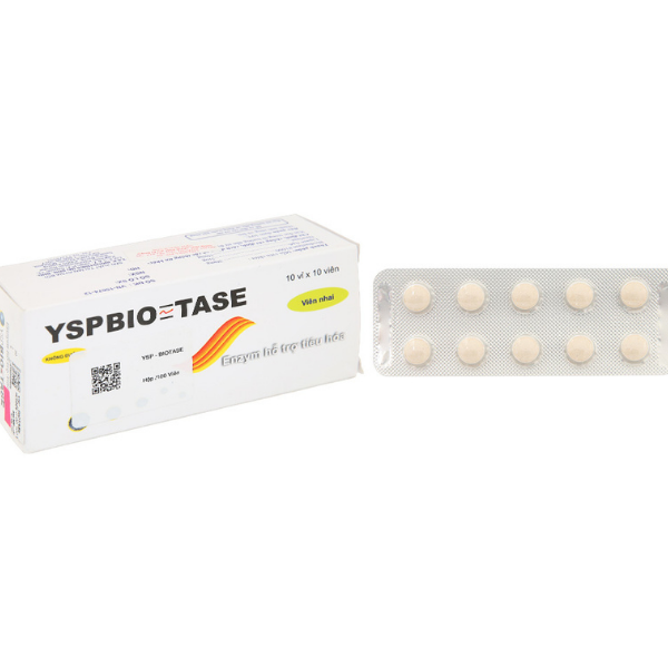 Viên nhai YspBio - Tase trị khó tiêu, bội thực, chán ăn (10 vỉ x 10 viên)