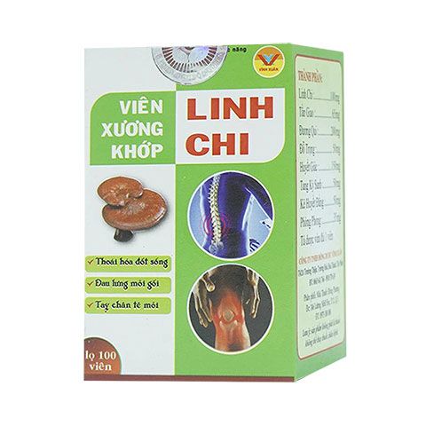 Viên Xương Khớp Linh Chi, giúp làm giảm các chứng đau gân cốt hộp 100 viên