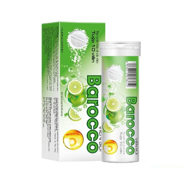 Viên sủi Barocco bổ sung vitamin từ chiểt xuất trái Sơri hộp 3 tuýp x 10 viên