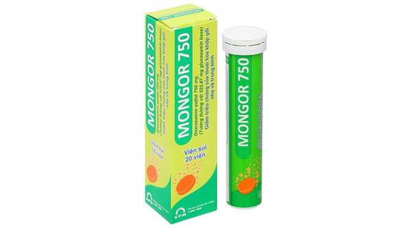 Viên sủi Mongor 750mg giảm triệu chứng thoái hóa khớp lọ 20 viên