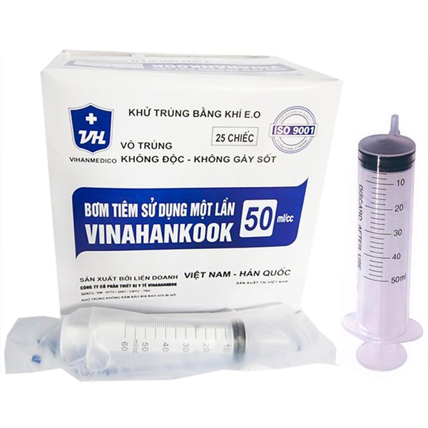 Ống tiêm vinahankook 50ml/cc hộp 25 ống