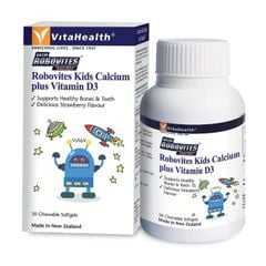 Vitahealthy Robovites Kids Bổ sung Canxi và Vitamin D3 cho trẻ lọ 30 viên