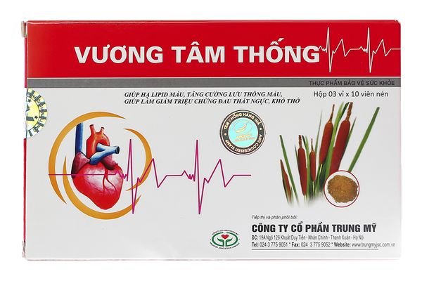 Vương Tâm Thống giảm đau ngực, khó thở do bệnh mạch vành, hẹp van tim, suy tim hộp 30 viên