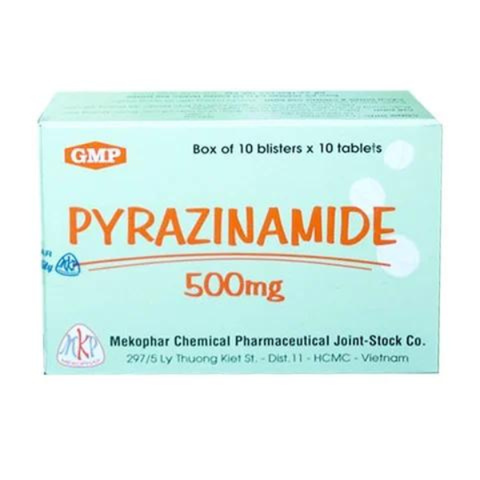 Pyrazinamide 500mg mkp hộp 100 viên