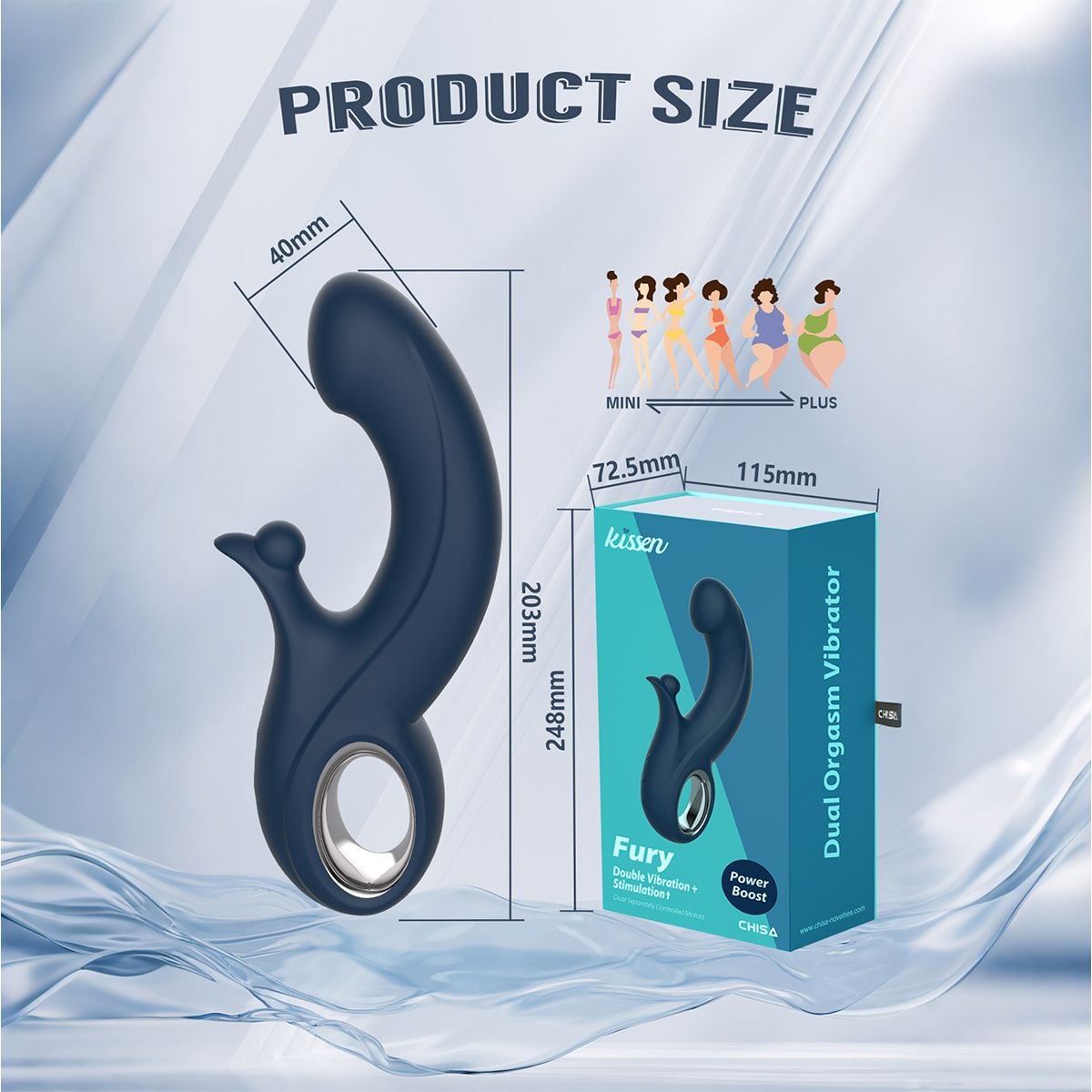  Dương Vật Giả Kissen Fury Có Nhánh 10 Chế Độ Rung 