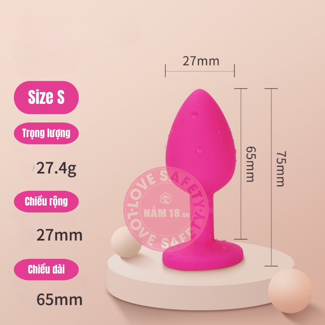  Phích Cắm Hậu Môn Silicone Đính Đá Plug2 