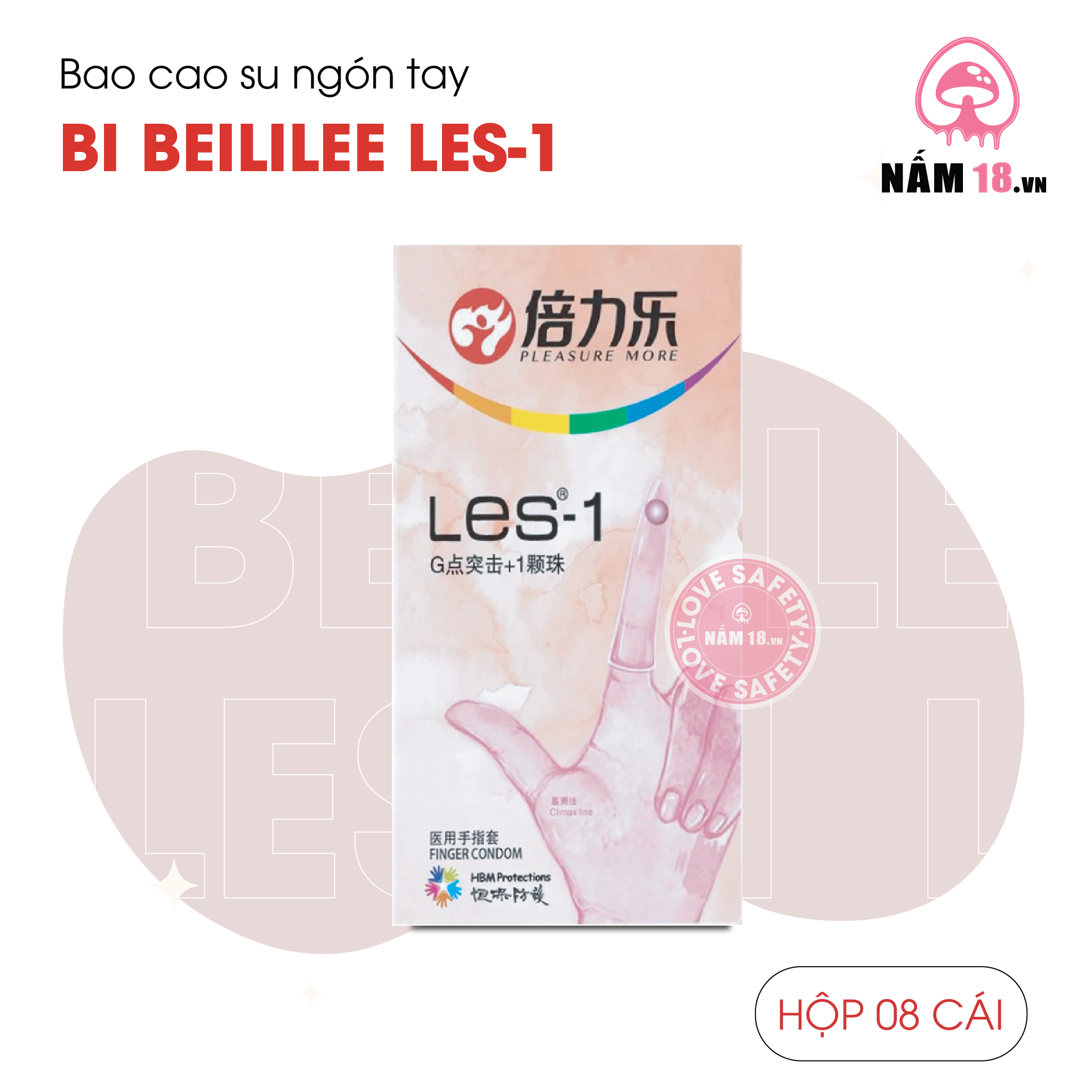  Bao Cao Su Ngón Tay Bi Beilile Les 1 - Hộp 8 Cái 