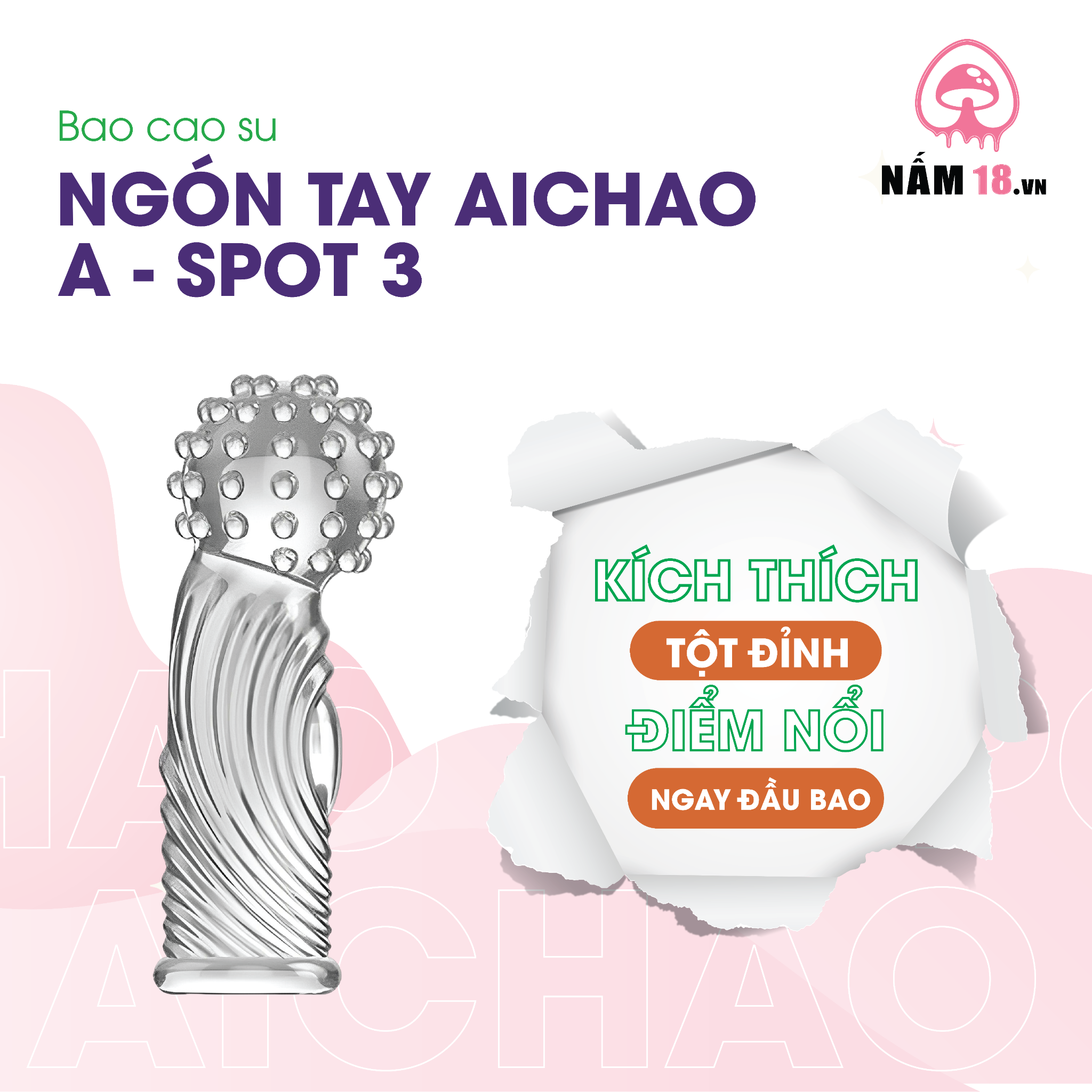  Bao Cao Su Ngón Tay Gai Nổi Lớn Aichao G Spot 3 - Hộp 1 Cái 