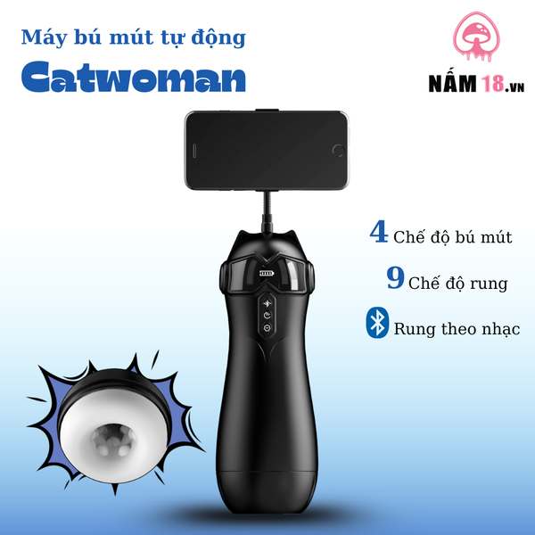 Âm Đạo Giả Catwoman 9 Chế Độ Rung Bú Có Tiếng Rên