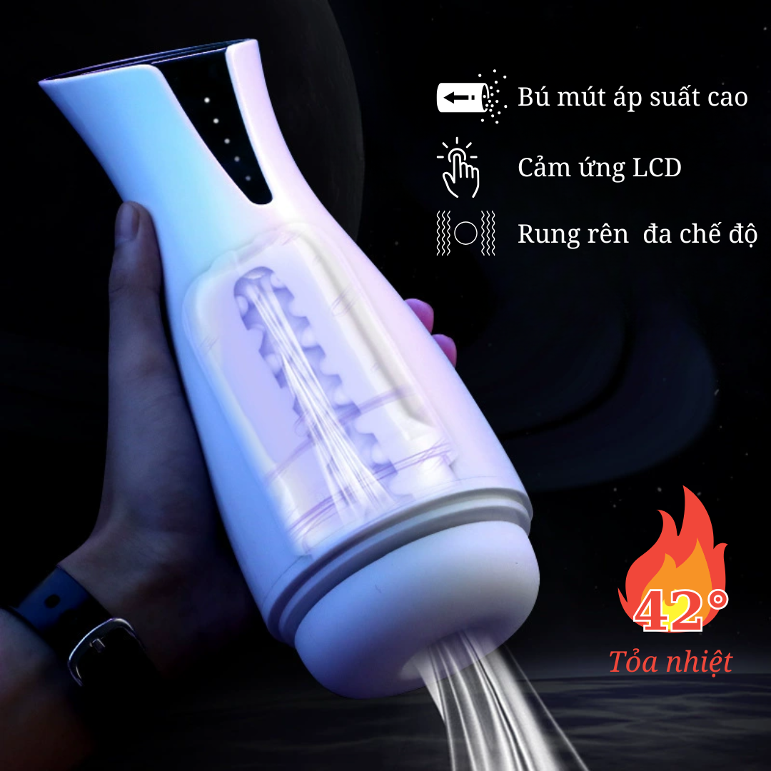  Âm Đạo Giả Masturbation Cup Tỏa Nhiệt Rung Bú 