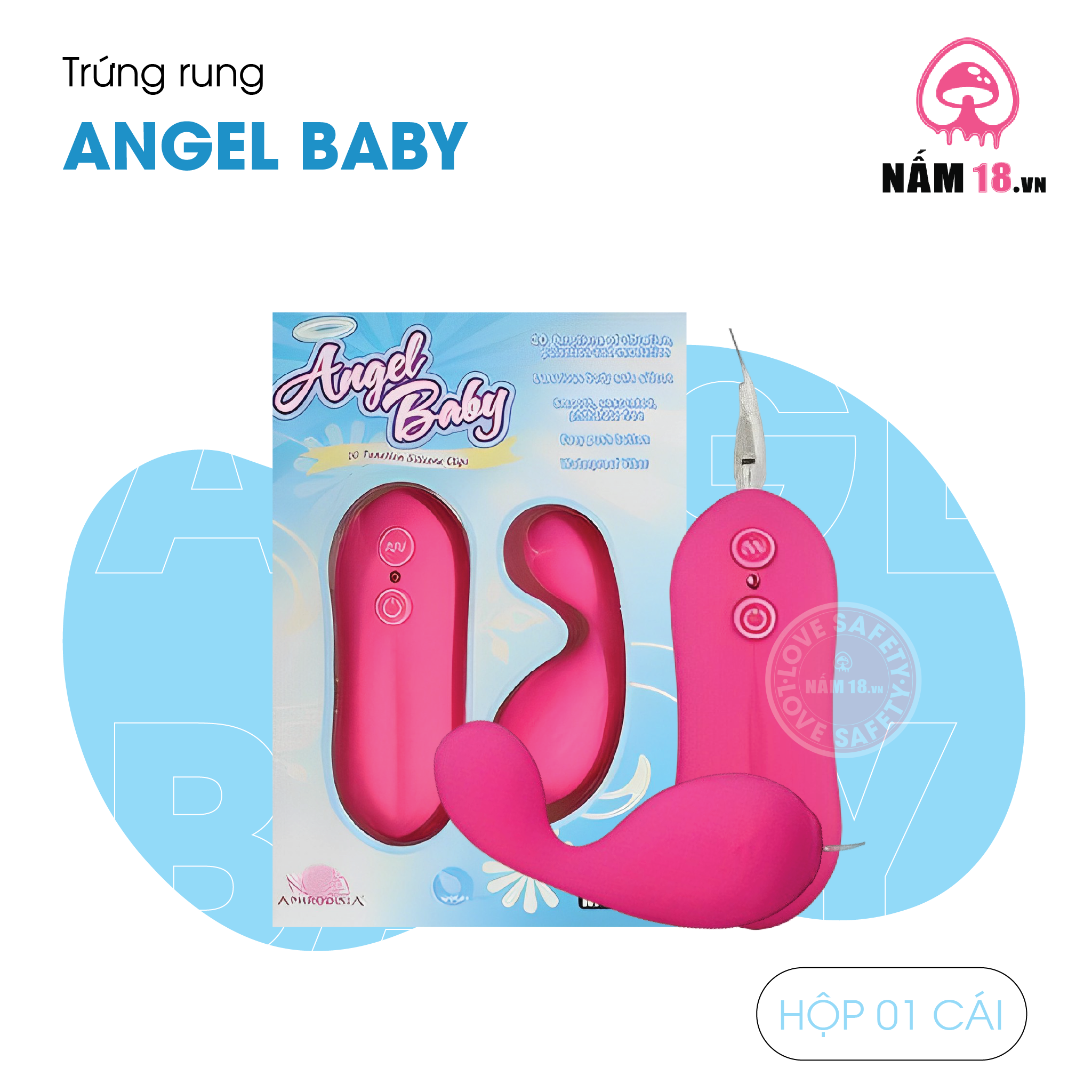  Trứng Rung Angel Baby 10 Chế Độ Rung - Pin 