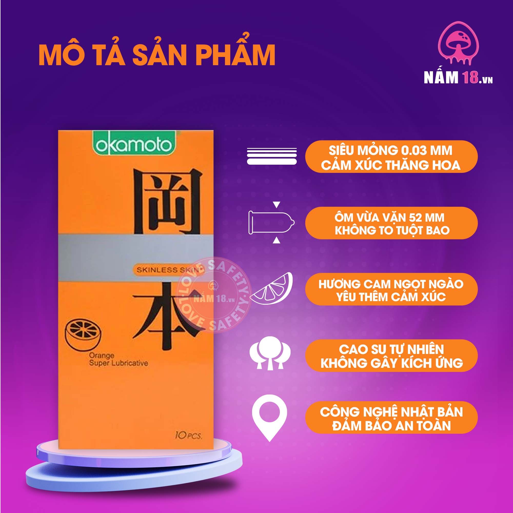  Bao Cao Su Okamoto Orange Hương Cam 
