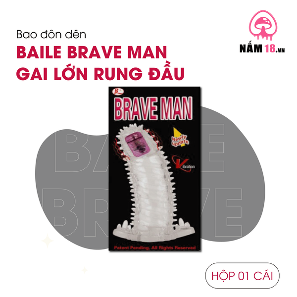 Bao Cao Su Đôn Dên Tăng Kích Thước Baile Braveman - Gai Lớn, Rung Đầu