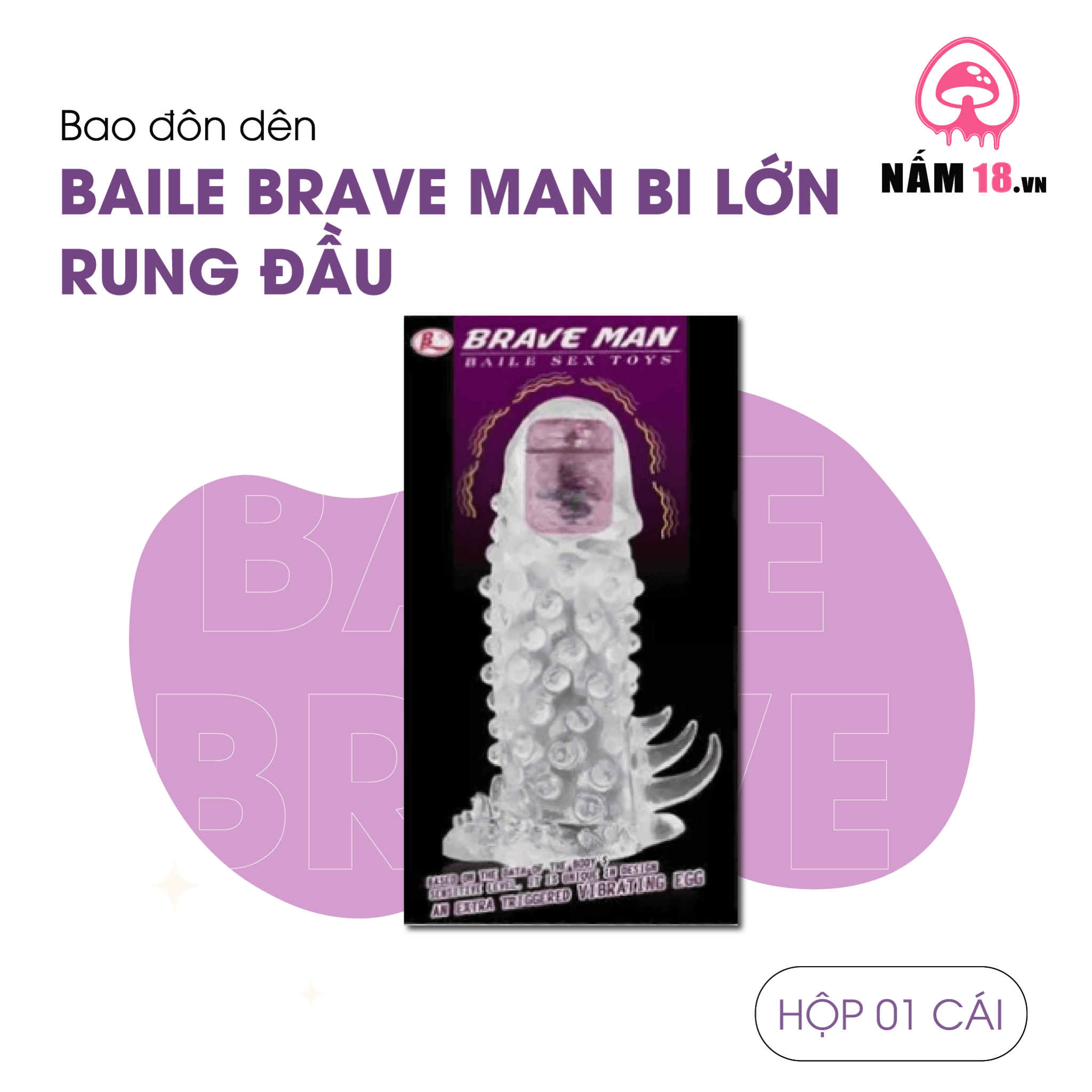  Bao Cao Su Đôn Dên Tăng Kích Thước Baile Braveman - Bi Lớn, Rung Đầu 