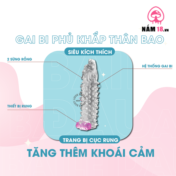 Bao Cao Su Đôn Dên Tăng Kích Thước Baile Đầu Rồng Rung