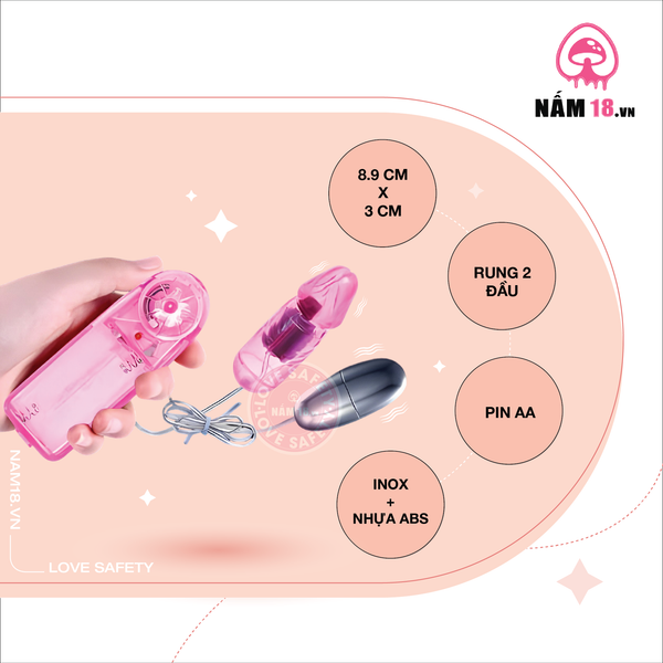 Trứng Rung Baile Give You A Scare 2 Đầu Inox