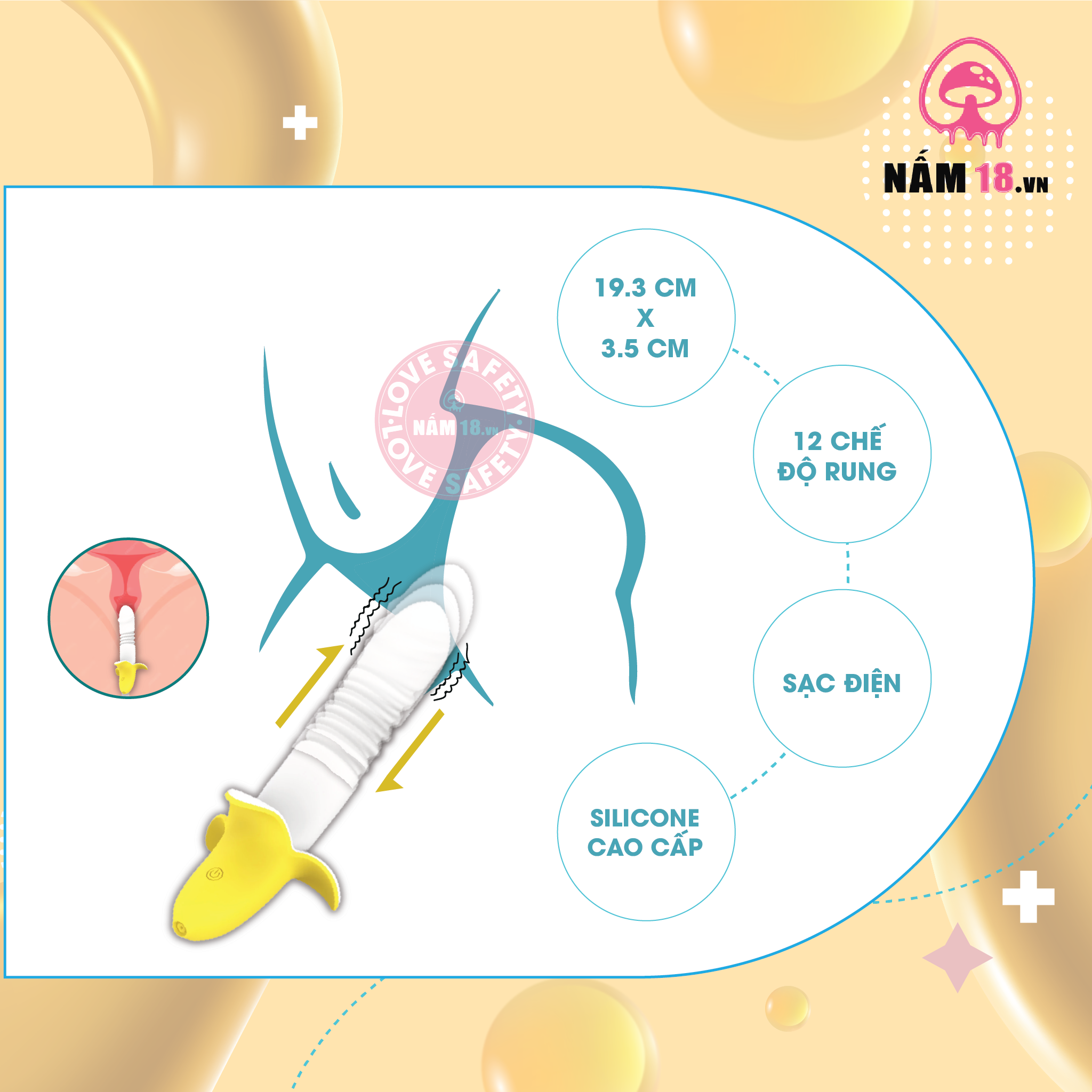  Dương Vật Giả Nguỵ Trang Banana Rung Thụt 12 Chế Độ 