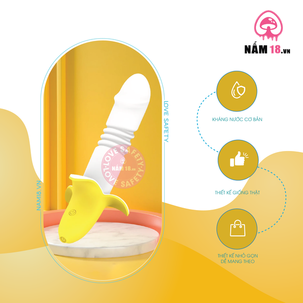 Dương Vật Giả Nguỵ Trang Banana Rung Thụt 12 Chế Độ