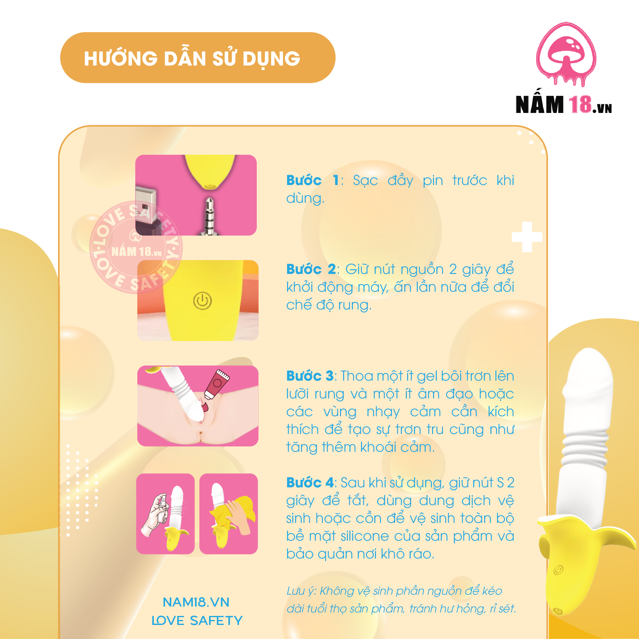  Dương Vật Giả Nguỵ Trang Banana Rung Thụt 12 Chế Độ 