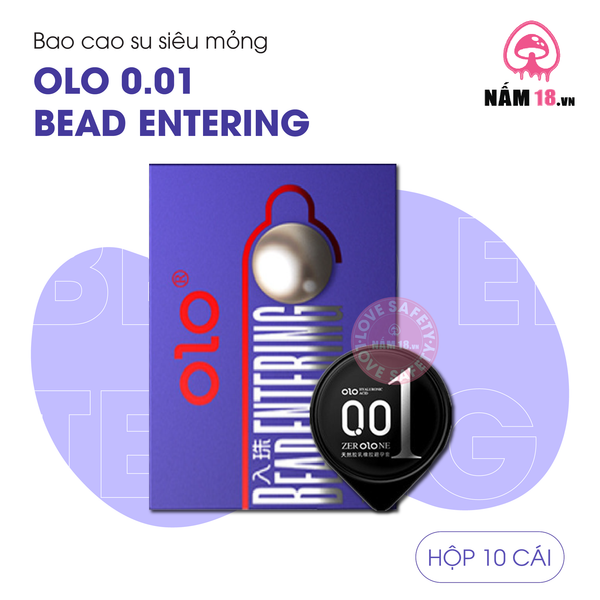 Bao Cao Su OLO 0.01 Bead Entering - Siêu Mỏng, Bi Tăng 3cm - Hộp 10 Cái