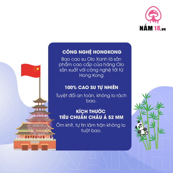 Bao Cao Su Kéo Dài Thời Gian, Mát Lạnh Olo Xanh - Hộp 10 Cái