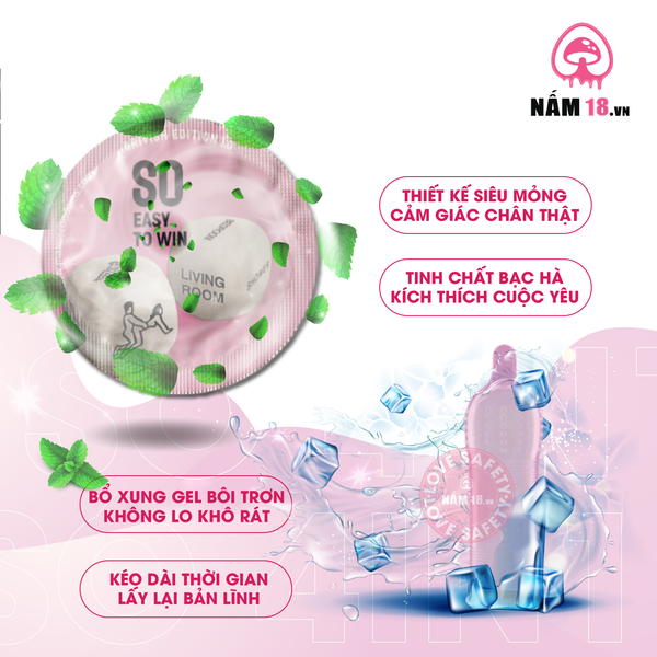 Bao Cao Su SO 4in1 Siêu Gân Và Điểm Nổi - Hộp 3 Cái