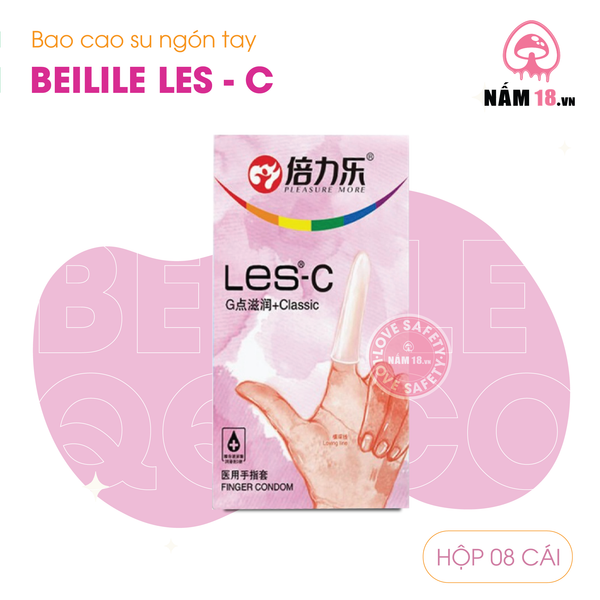 Bao Cao Su Ngón Tay Trơn Beilile Les C - Hộp 8 Cái