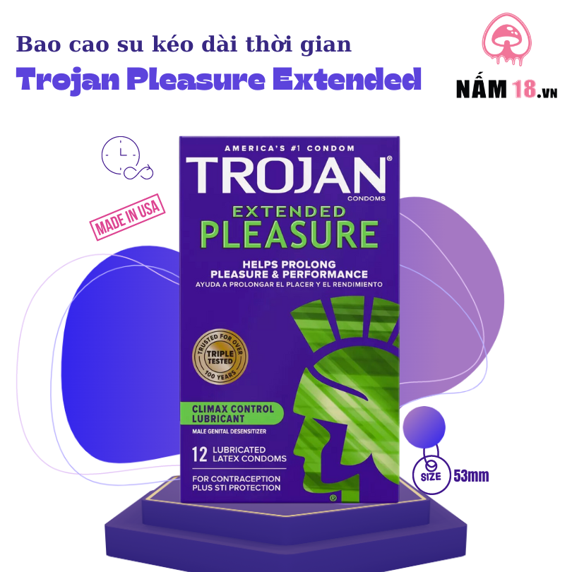  Bao Cao Su Kéo Dài Thời Gian Trojan Pleasure Extended 