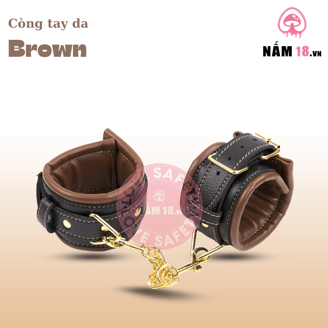  Còng Tay Da Brown Unisex 