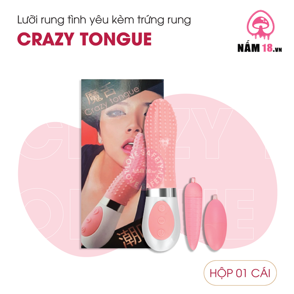 Lưỡi Rung Tình Yêu Crazy Tongue Kèm Trứng Rung - Sạc Điện