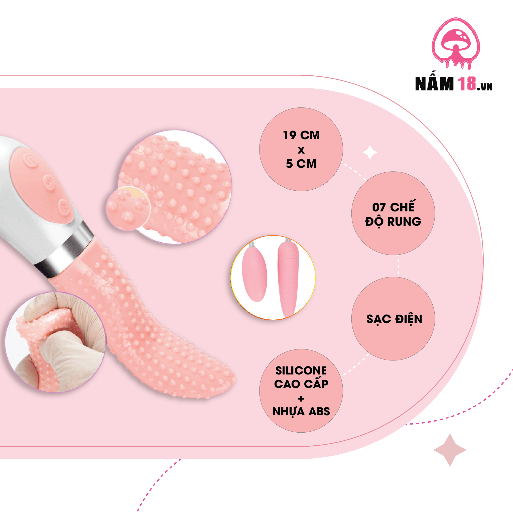  Lưỡi Rung Crazy Tongue Kèm Trứng Rung 