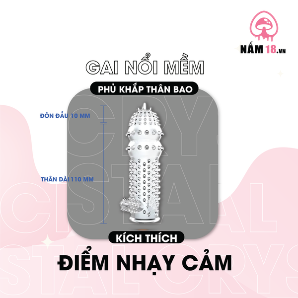 Bao Cao Su Đôn Dên Tăng Kích Thước Crystal Condom Gai Mềm