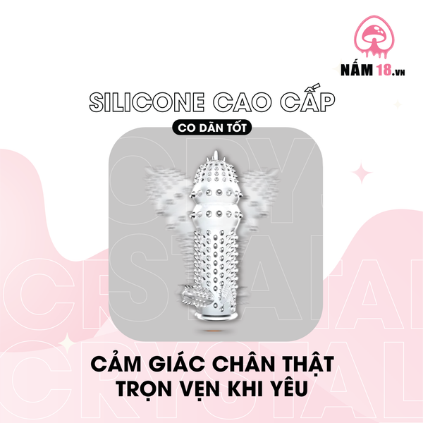Đôn Dên Tăng Kích Thước Crystal Condom Gai Mềm