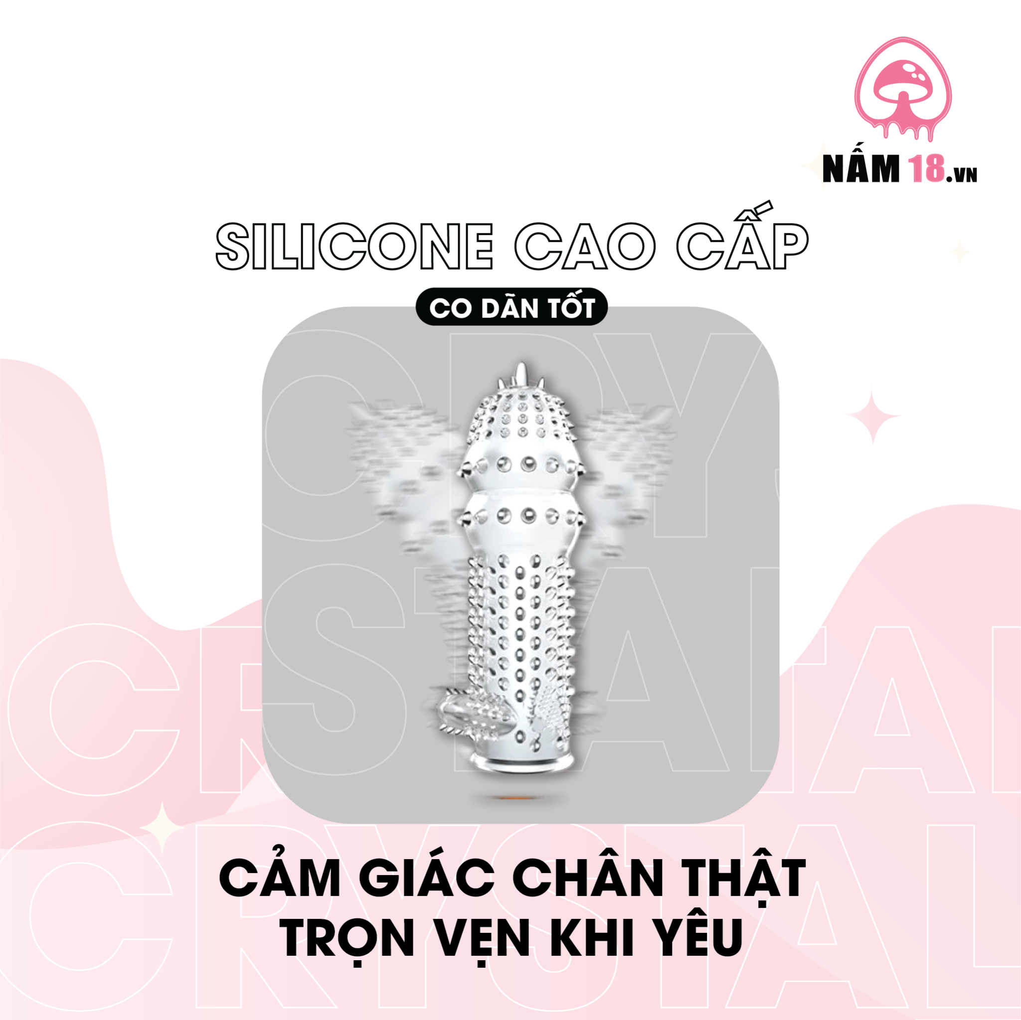  Đôn Dên Tăng Kích Thước Crystal Condom Gai Mềm 