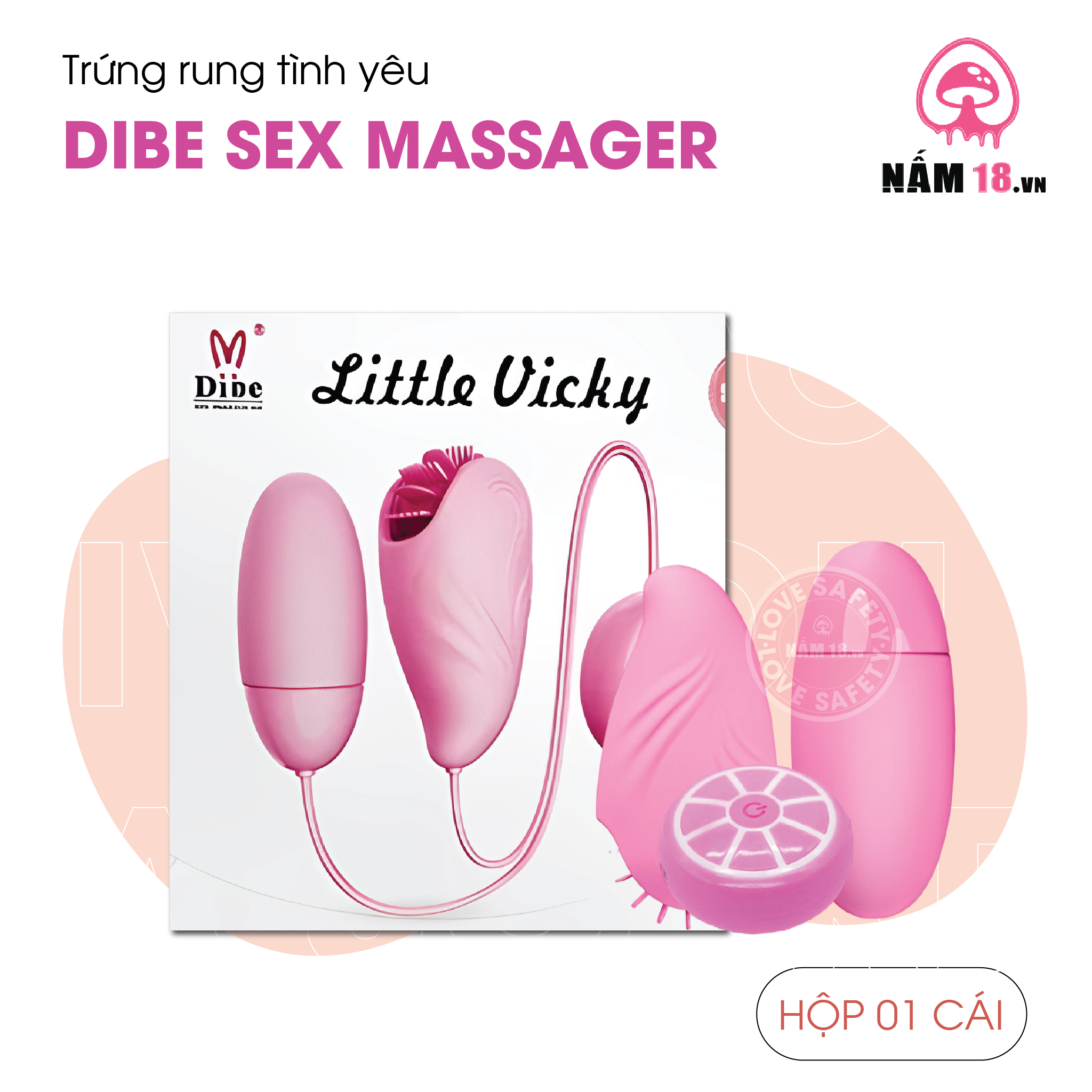  Trứng Rung Tình Yêu Dibe Sex Massager 2 Đầu Có Lưỡi Liếm - Sạc Điện 