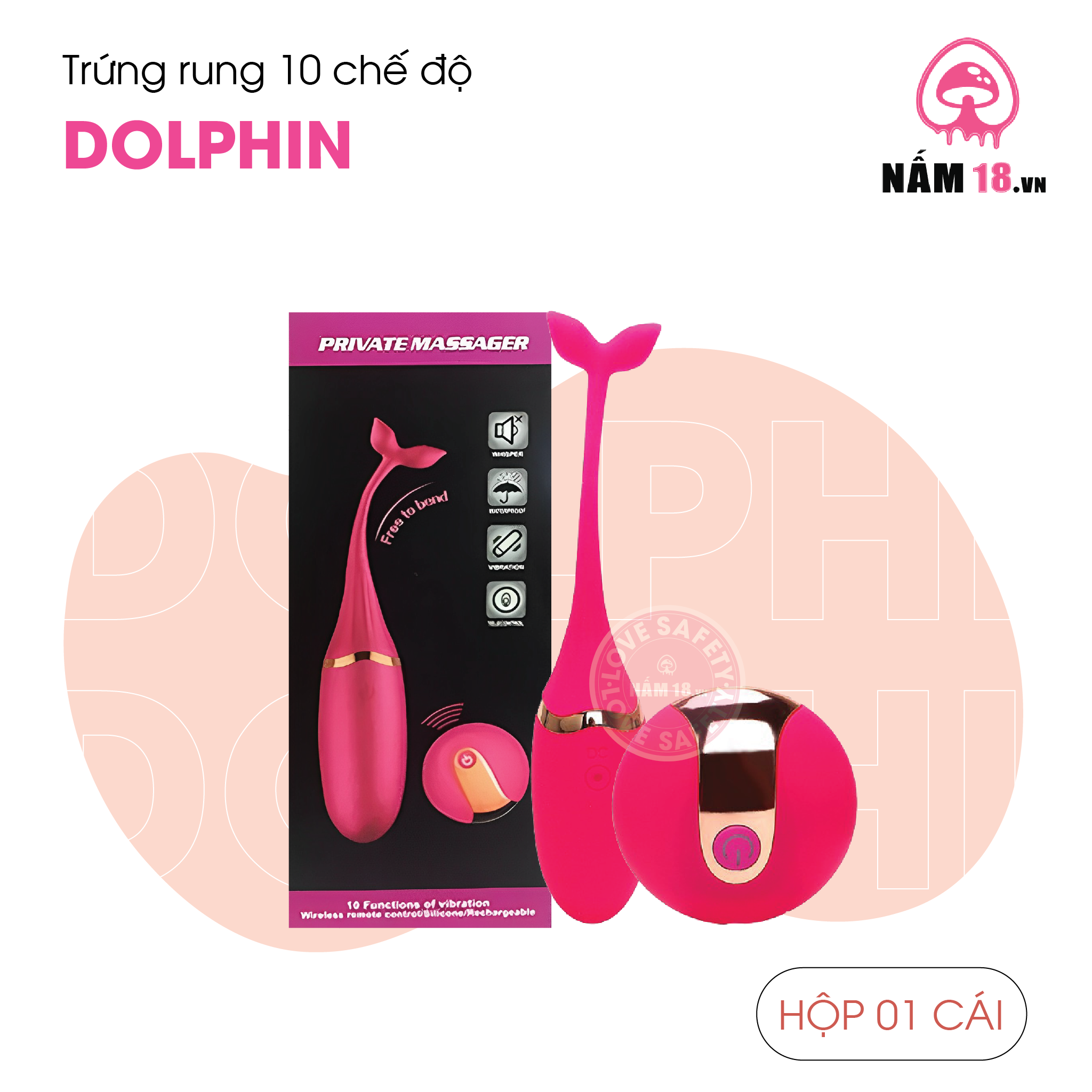  Trứng Rung Dolphin 10 Chế Độ Rung 